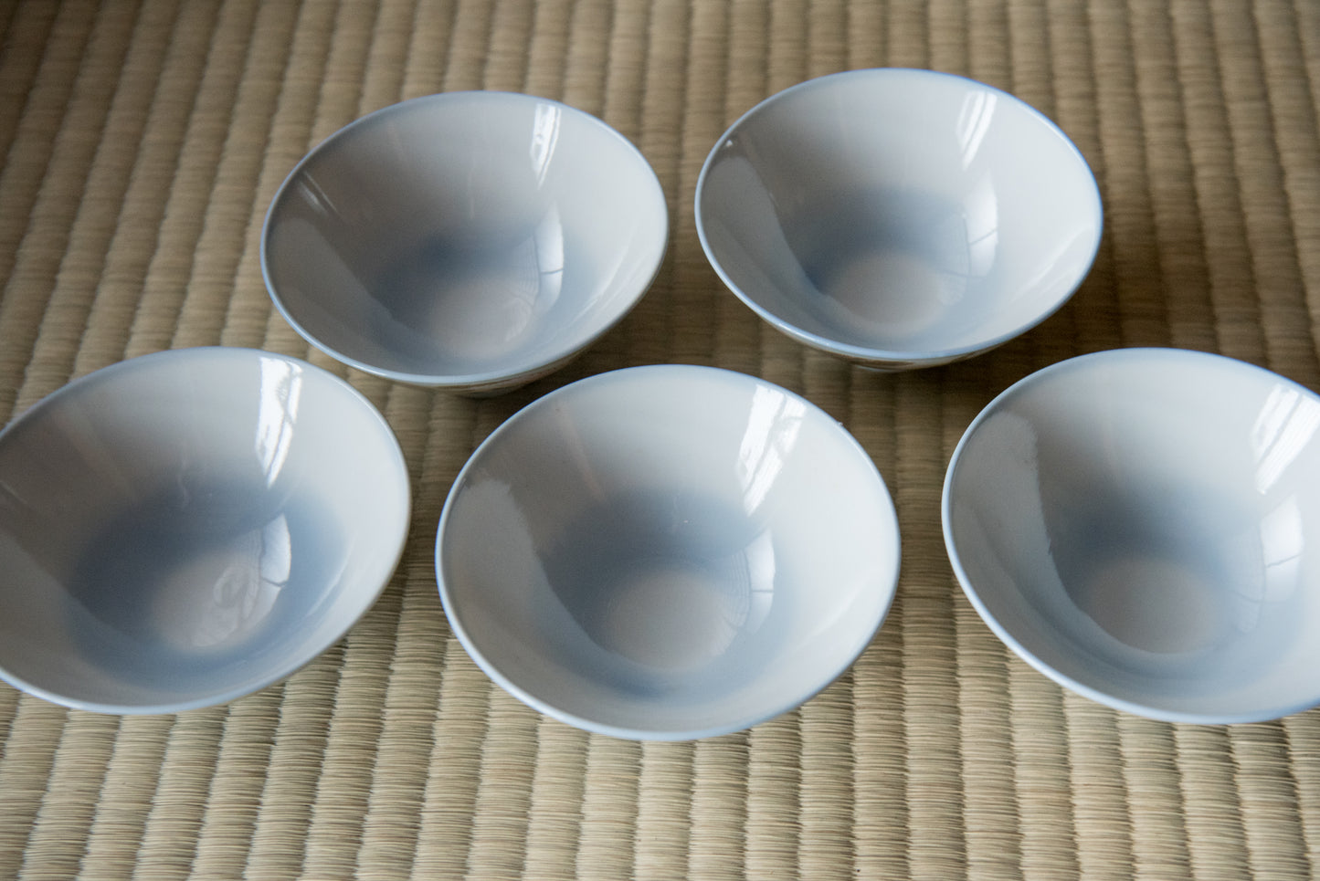 Vintage Golden Heron Ceramic Bowl (set of 5) from Showa-era, in box