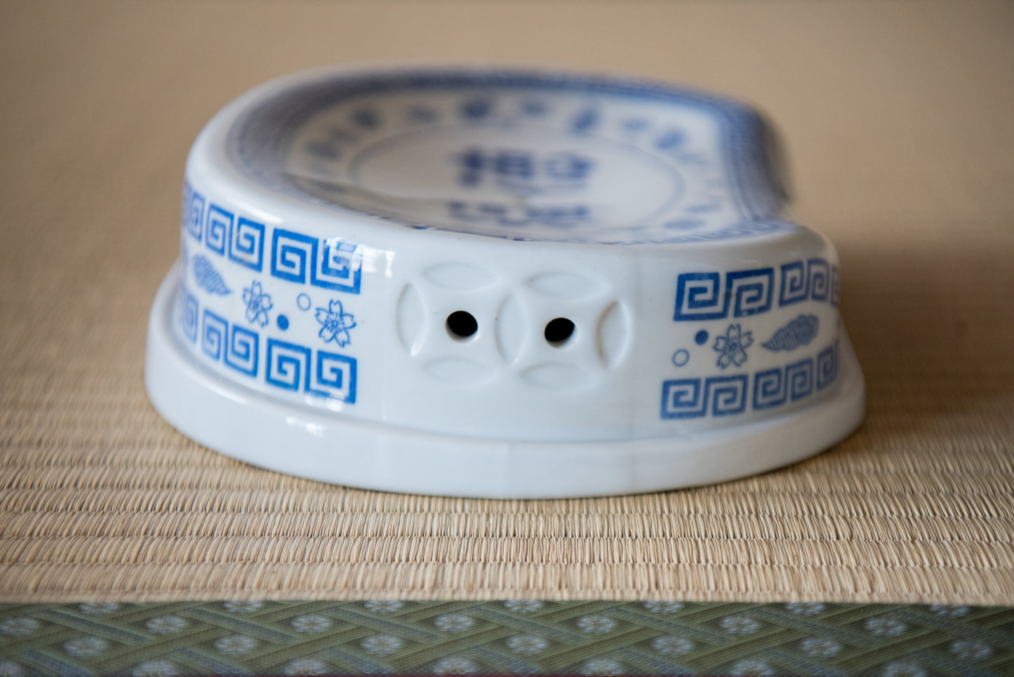 Vintage Japanese Porcelain 'Fukutoku' Health Pillow, from Shōwa-era