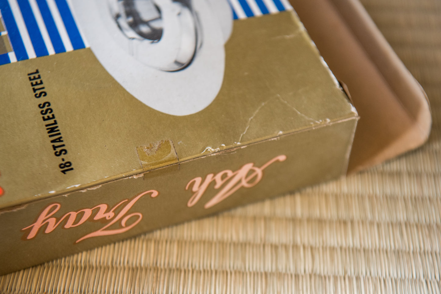 Vintage Japanese 18cm Stainless Steel Ashtray, from Showa-era (in cool retro box)