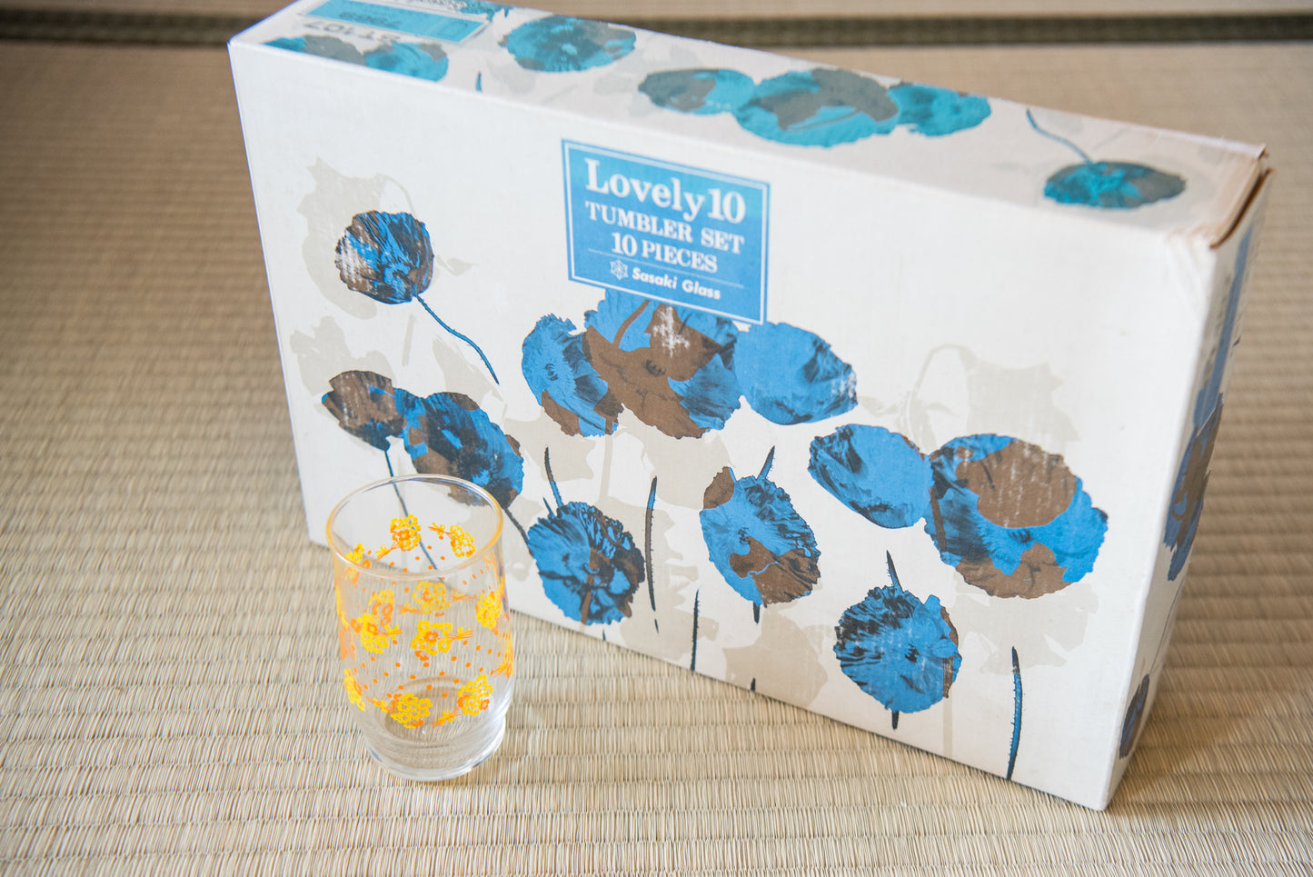 Vintage "Lovely 10" Glass Tumbler set from Sasaki Glass, in box