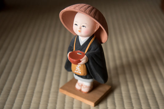 Vintage Japanese Ceramic Buddhist Pilgrimage Figurine