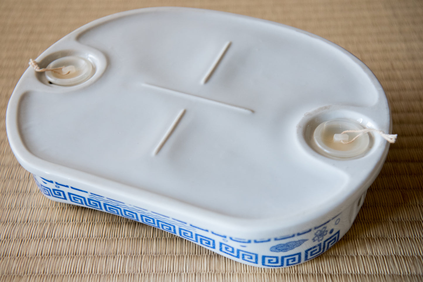 Vintage Japanese Porcelain 'Fukutoku' Health Pillow, from Shōwa-era