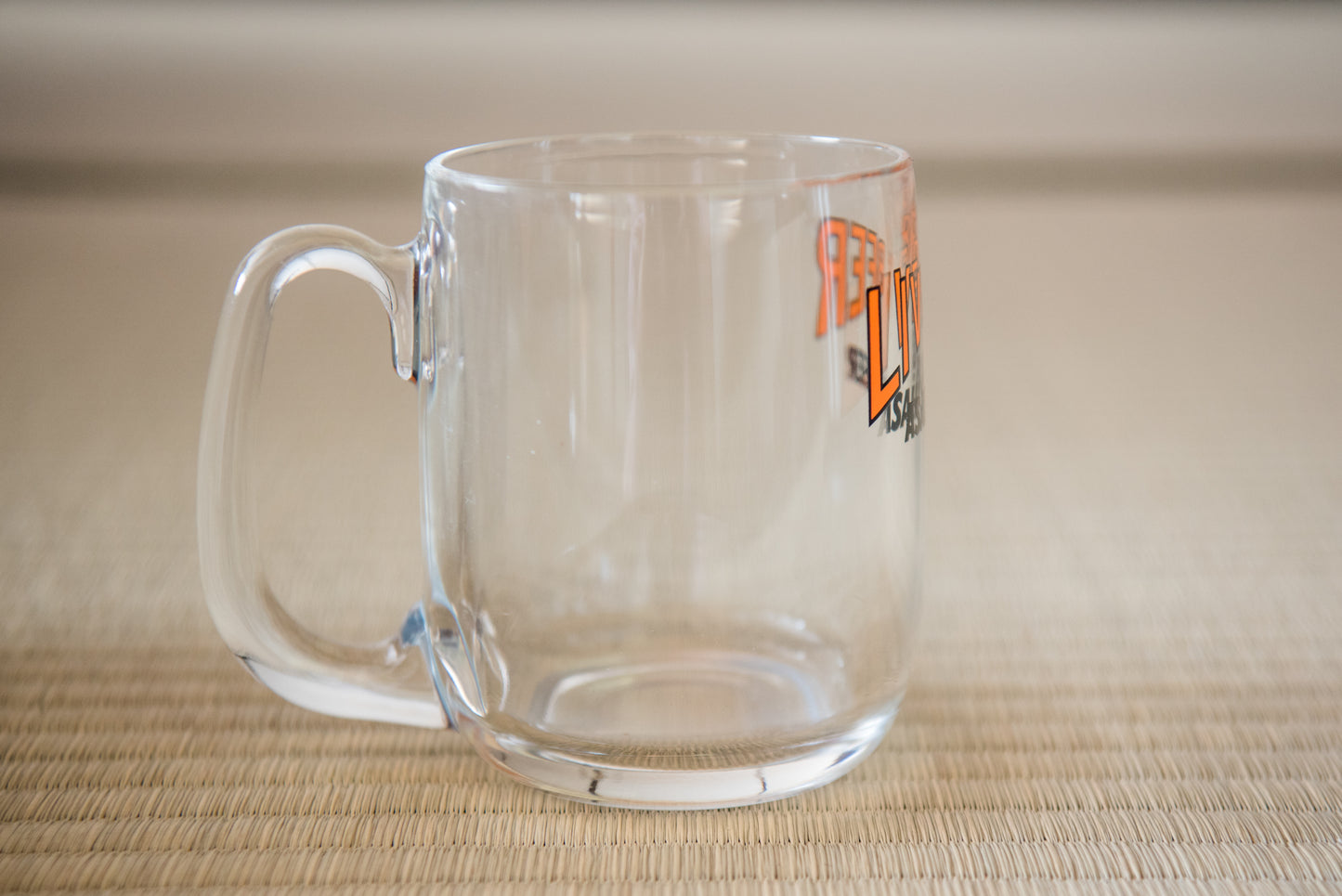 Retro Japanese "Live Beer" Glass Mug, Asahi Beer brand, from Showa-era (in box)