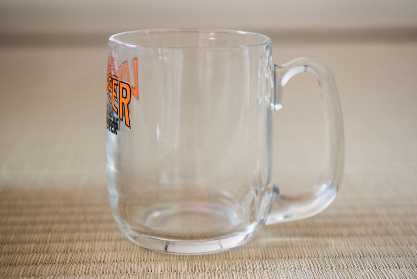 Retro Japanese "Live Beer" Glass Mug, Asahi Beer brand, from Showa-era (in box)